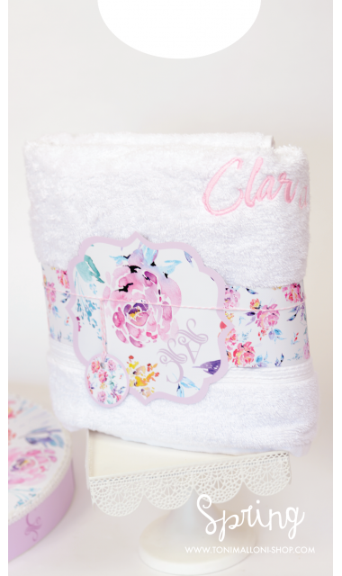 Trusou de botez pentru fete cu flori mov de primavara, Hello, Spring! 11